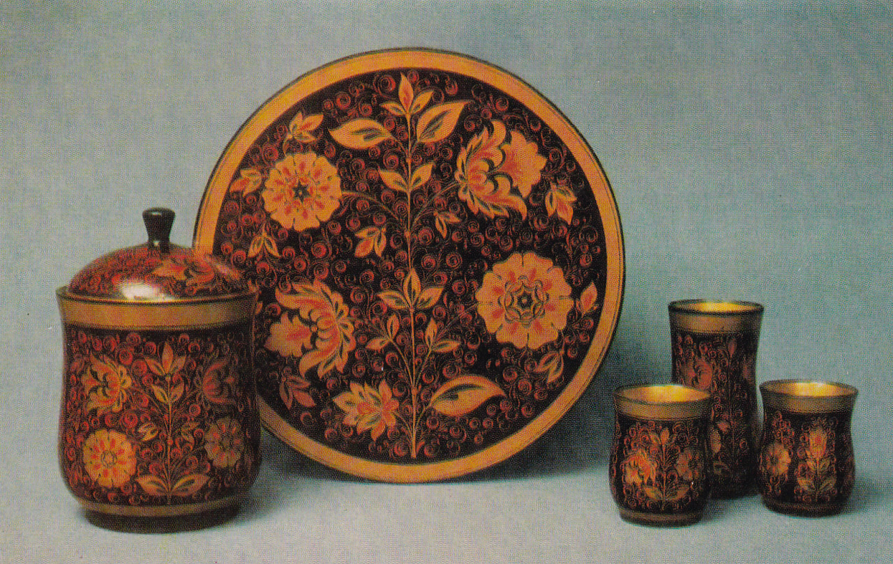 Russian Khokhloma wood painting (1974)