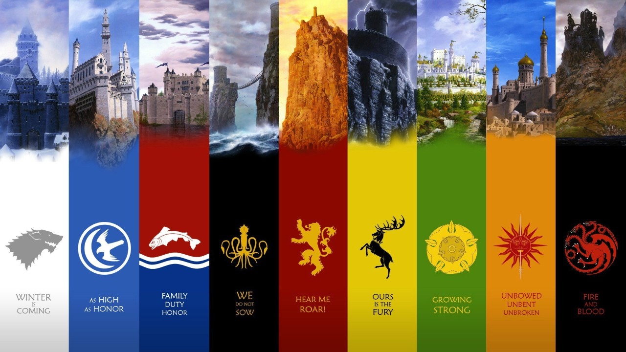 Bored Game Of Thrones Family Crests Sigils Mottos