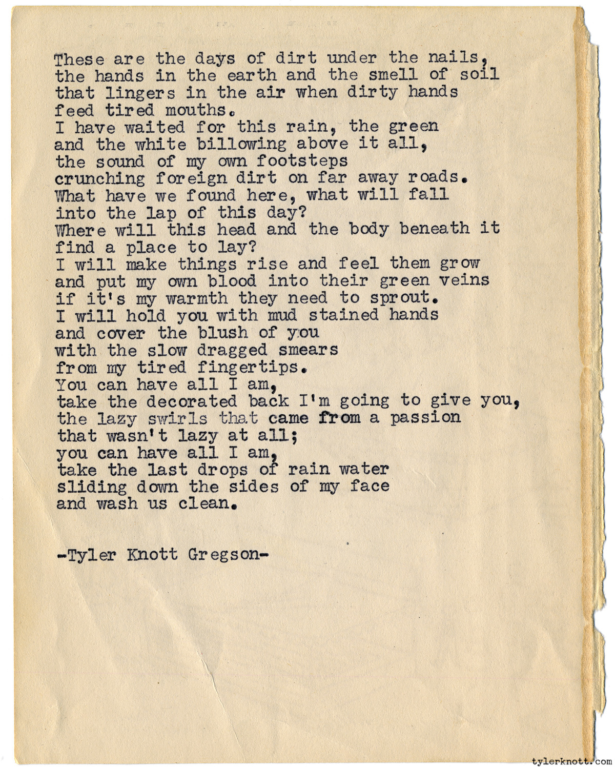Tyler Knott Gregson — Typewriter Series #1023 by Tyler Knott Gregson ...