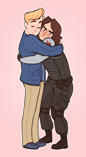 sov-ja:No Winter Soldier can resist Steve Rogers hugs