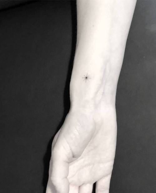 By Hannah Kang, done at Nice Tattoo Parlor, Brooklyn.... small;astronomy;micro;tiny;hannahkang;ifttt;little;wrist;star;minimalist