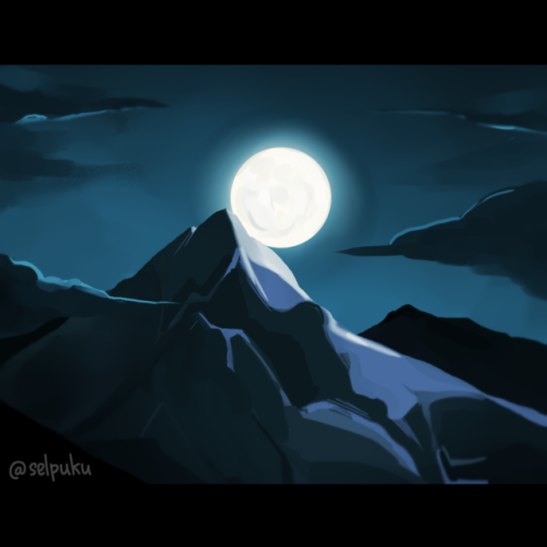 selpeda:Once in a full moon the mountain god meets its...