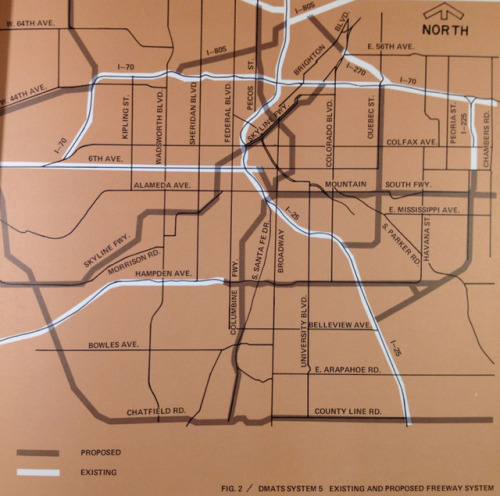 hyperrealcartography:Unbuilt Skyline Freeway, Denver...