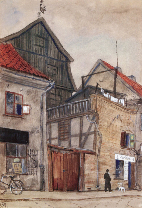 mstislav-dobuzhinsky:Kaunas, old houses, 1931, Mstislav...