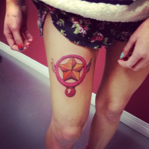 Tattoo card captor card captor Sakura anime tattoo thigh tattoo self