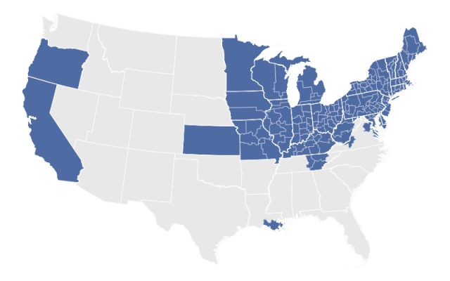 The Districts of the 38th US Congress. - Maps on the Web