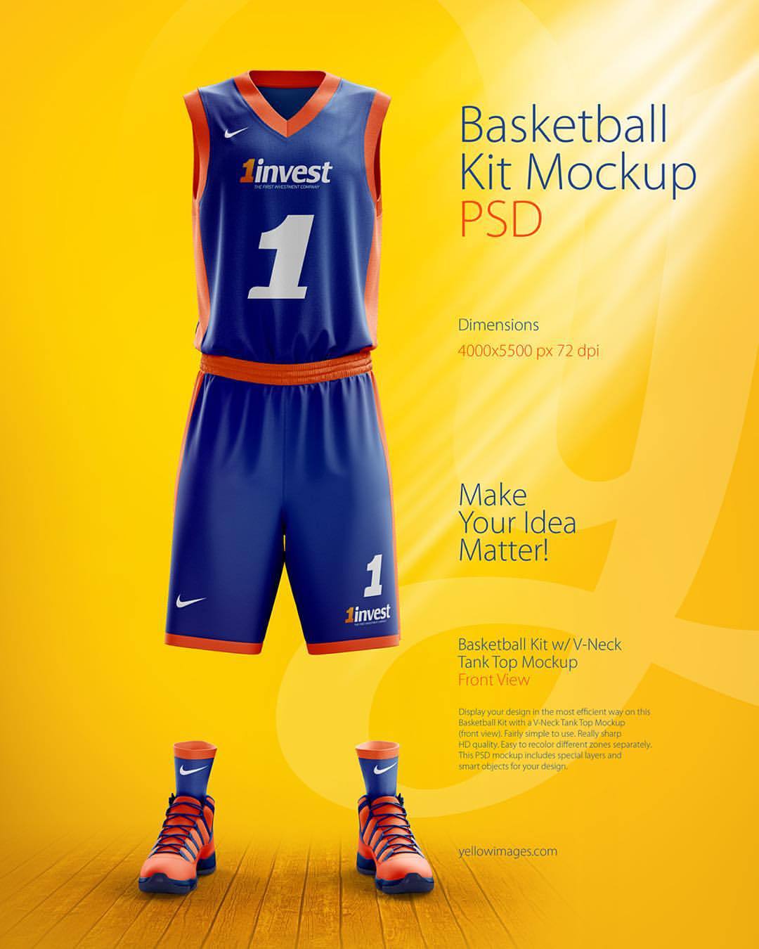 Download YELLOW IMAGES — #basketball #kit #PSD #mockup #marketplace...
