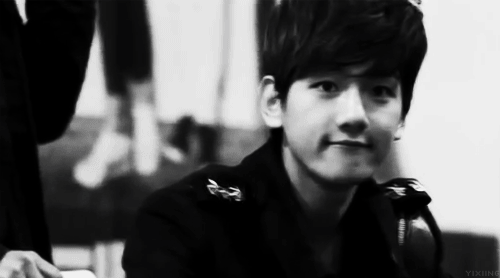 Image result for baekhyun black and white gif