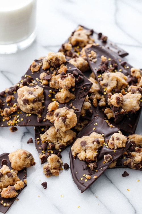 sweetoothgirl:Chocolate Chip Cookie Chocolate Bark