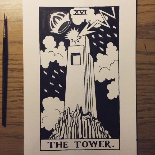 jamesboyle-art:Philly Tarot Deck day 7 ⚡️#Inktober (at...