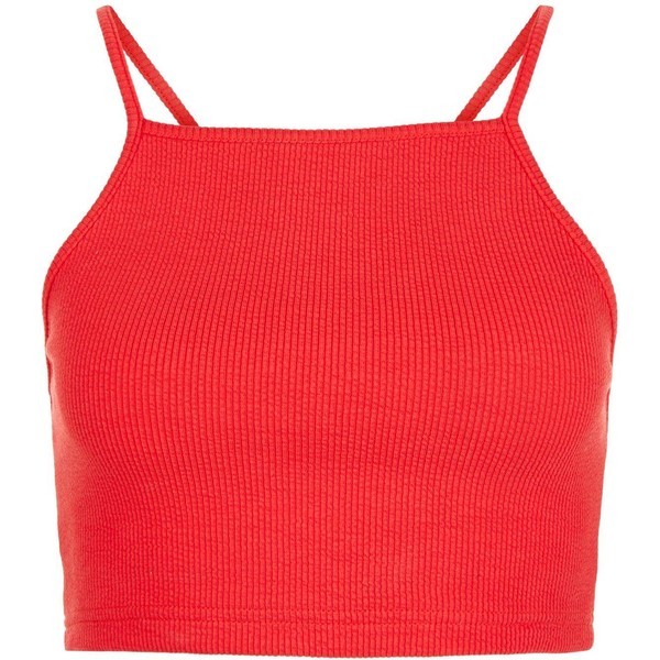 Jordynn — Red Ribbed Crop Top liked on Polyvore (see...