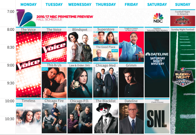 nbc tv schedule central time zone
