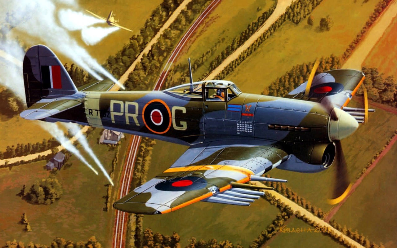 Pinturas Aviación II Guerra Mundial — 1943 02 Hawker Typhoon Mk.Ib ...