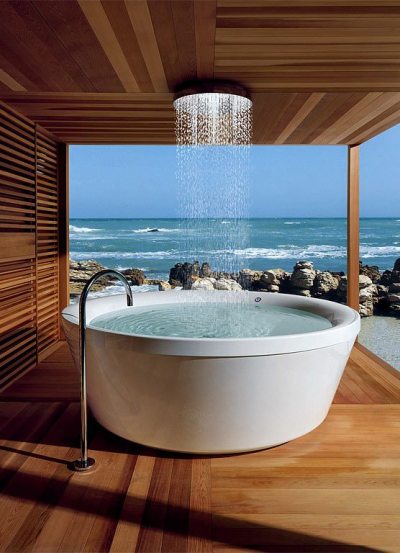 Exterior shower and tub [556 x 768]