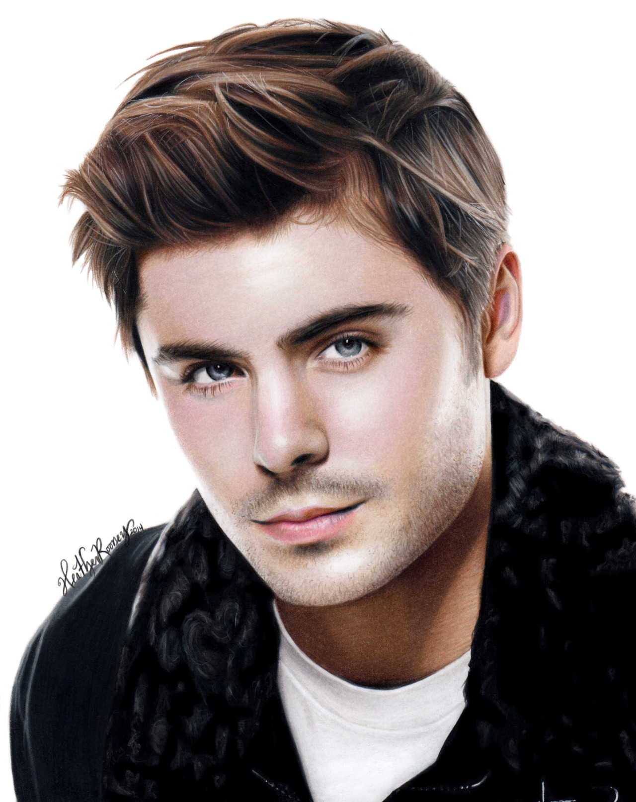 Heather Rooney Art — Colored pencil drawing of Zac Efron