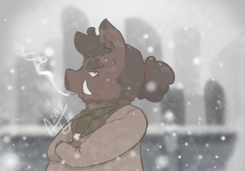 //I made this one on my new Wacom tablet. :3 //ooh I made a background too! that& 039;s rare my art Brenton the boar clean furry art artists on tumblr boar Boaring Art
