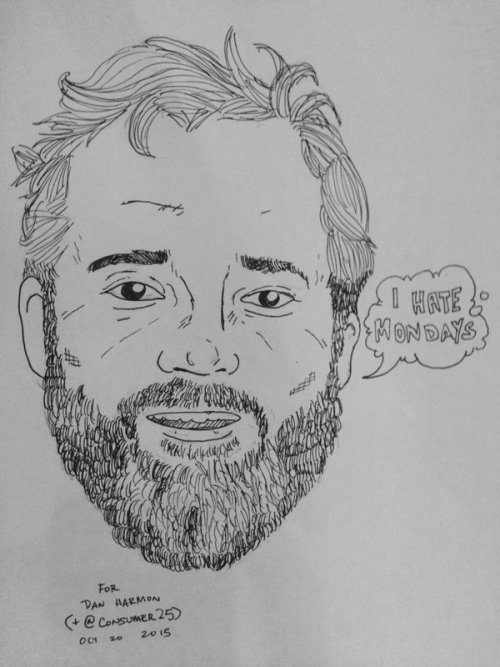 punchdrunkcomic:Oh and I drew Garfield for @danharmon and then...