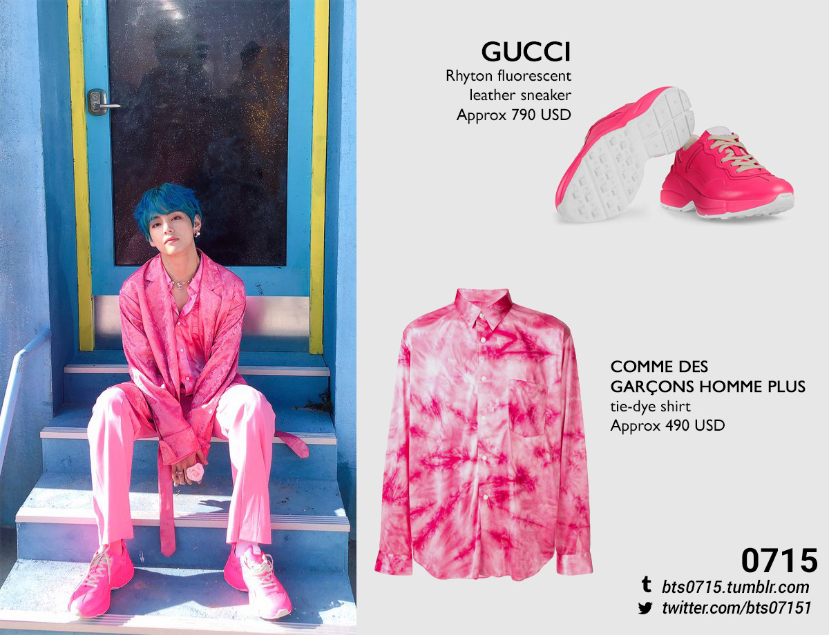 comme des garcons pink tie dye shirt