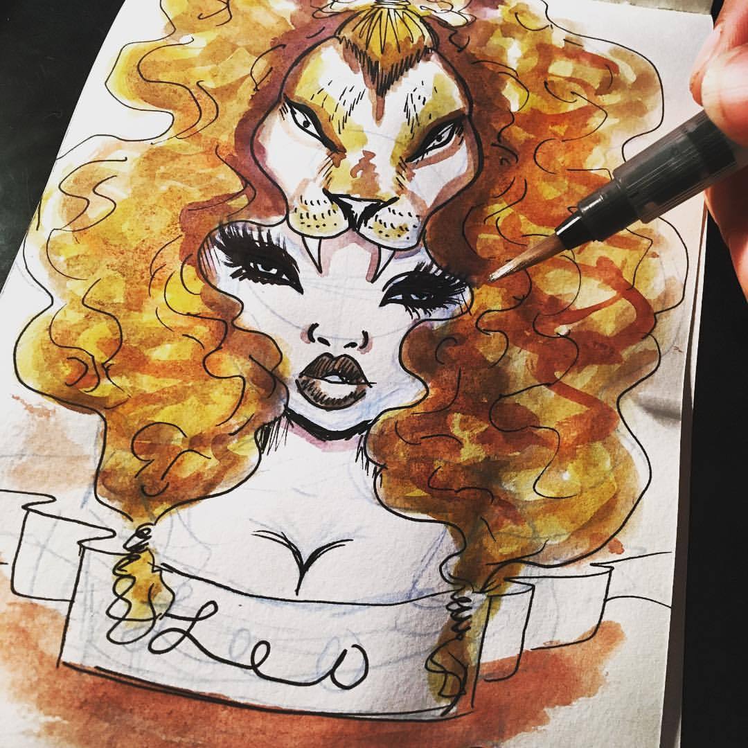 Jonquel ART — It’s Leo season!!!🦁🦁🦁 #jonquelart #watercolor...