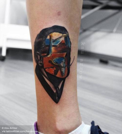 By Ksu Arrow, done in Moscow. http://ttoo.co/p/34094 ankle;art;calf;character;contemporary;double exposure;europe;experimental;facebook;ksuarrow;location;medium size;other;patriotic;salvador dali;spain;the persistence of memory;twitter