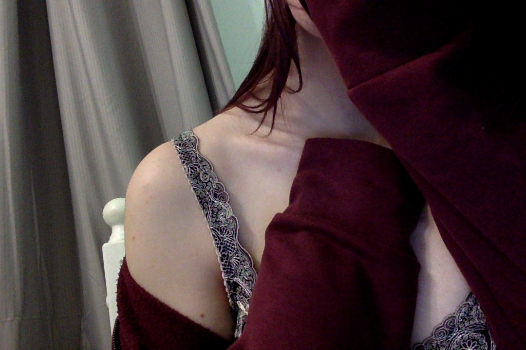 Tired Me In Prretty Lingerie And A Oversized Hoodie