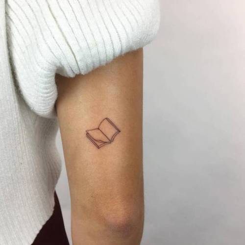 By OK, done at Sacred Tattoo, Manhattan. http://ttoo.co/p/36071 fine line;small;line art;tricep;ok;tiny;ifttt;little;minimalist;book;other