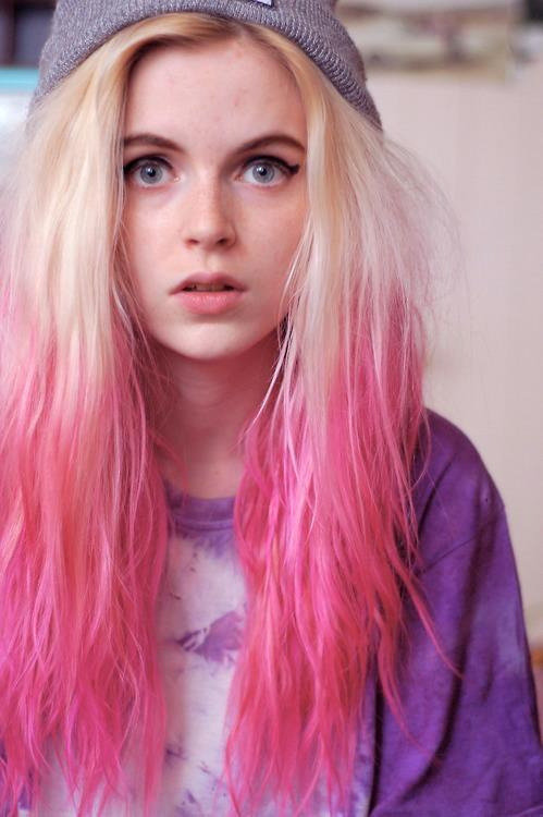 light pink and blue hair tumblr