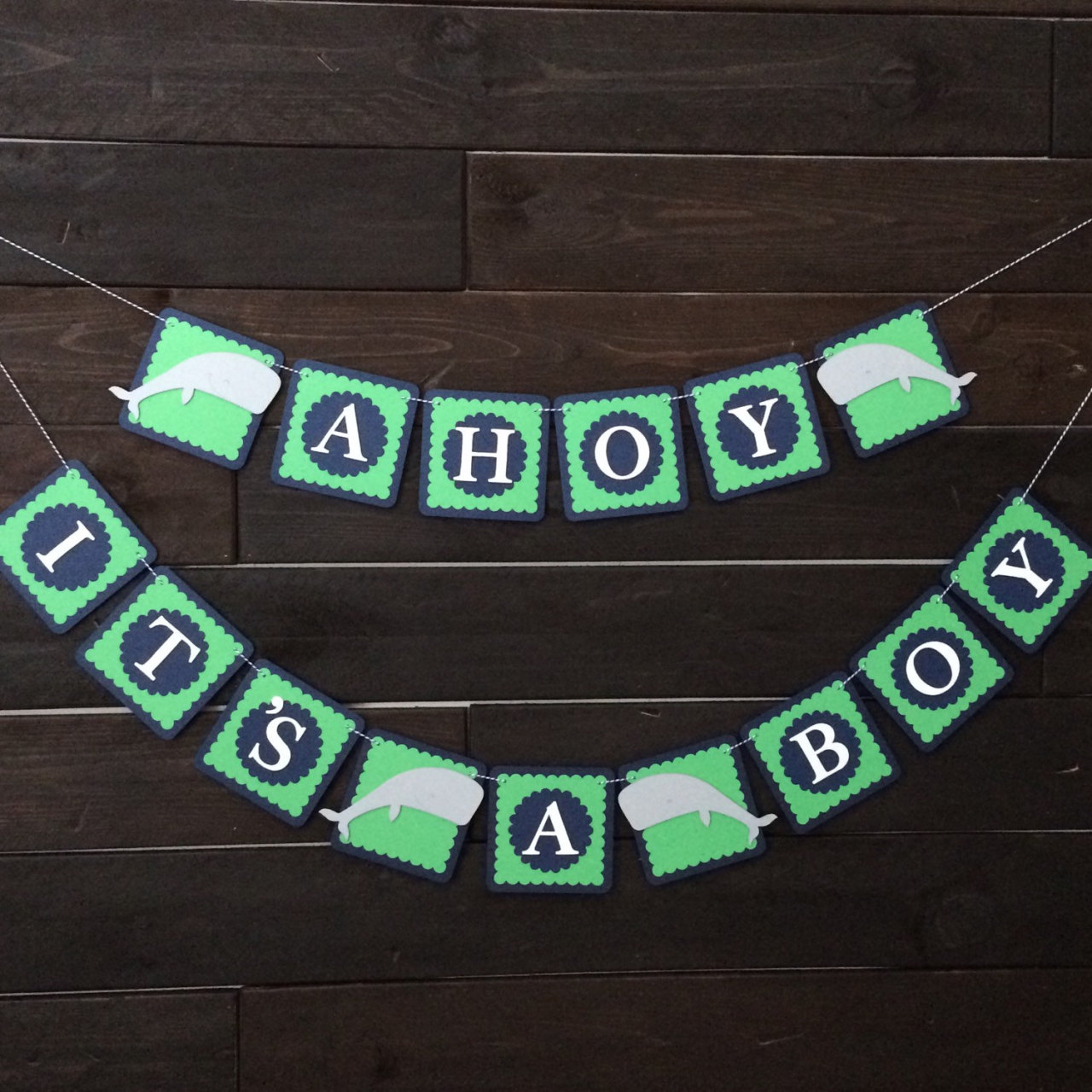 Leroylime Whale Banner Ahoy It S A Boy Baby Shower Banner