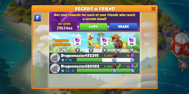 recruitment code dragon mania legends