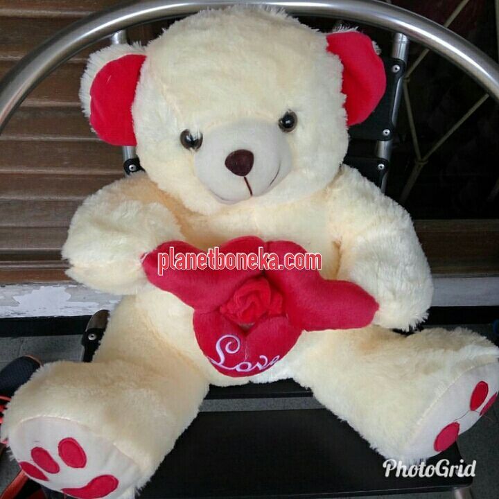 Planet Boneka   Ready Stock Boneka  Bear Love Mawar lucu  