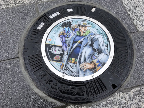 highdio:Photos of those Jojo manhole covers in Sendai at...