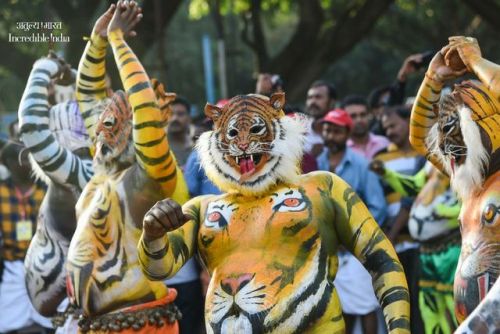 hinducosmos:Pulikali dancers, Thripunithura AthachamayamToday,...