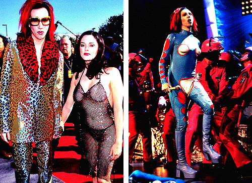 :Marilyn Manson and Rose McGowen at the 1998 MTV Video Music...