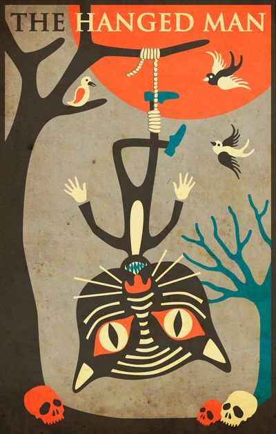 laurenseclectica:Tarot Card Cat: The Hanged Man Art Print by...