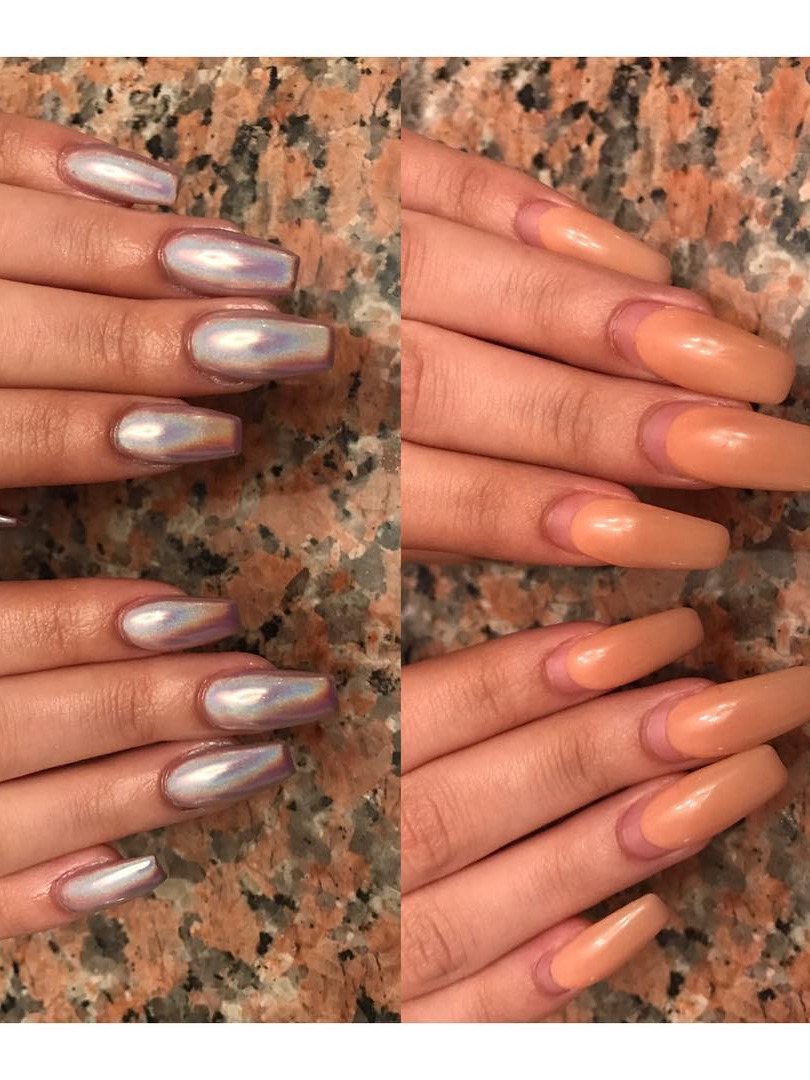 fancy nails, nail tips, ingrown toenail, opi bubble bath, opi gel nail polish Left: 1 month and 3 days growth. Right: shortened, reshaped, filled. 