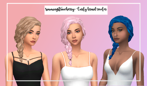 simmingstrawberry:Curly Side Braid Recolor (900 followers...