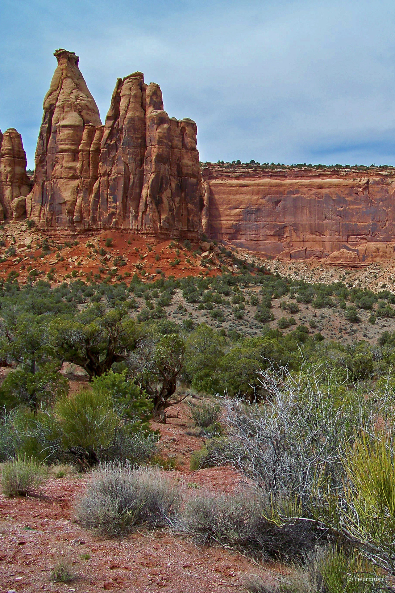 RiverWind-Photography — Red Sandstone Spires and Desert Shrubs: Colorado...