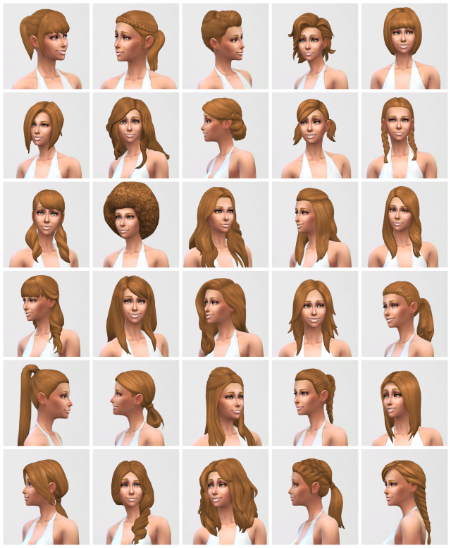 All YF Default Hairs - Retextured in 45 Colors - Vicarious Living