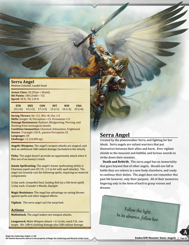 Ember Dungeon Mastery — Magic the Gathering: White Creatures (Angels,...