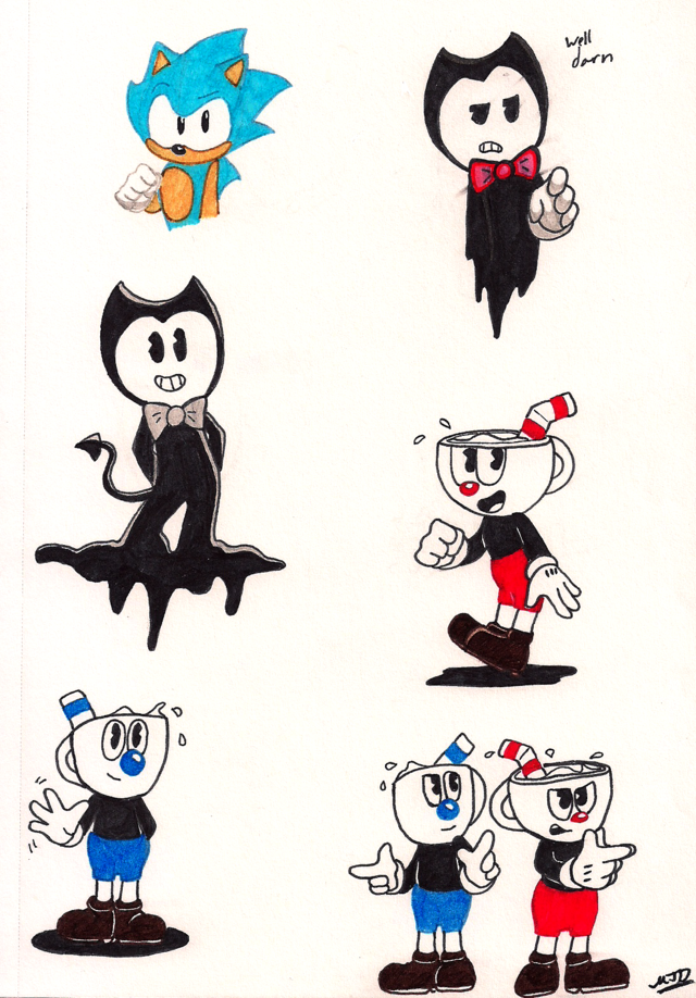 MeetJohnDoe — Sonic, Cuphead, and Bendy Doodles Some more...