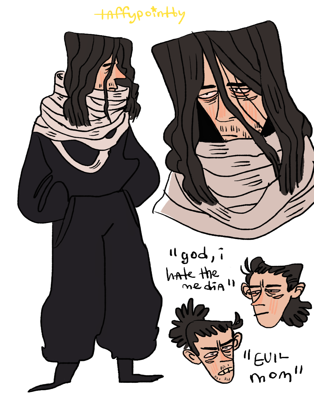 148 purple yellow frogs — aizawa too !! hes easy to draw i love it……..