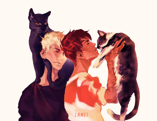 lnmei:Happy Halloween everyone! Here is andreil and cats for...