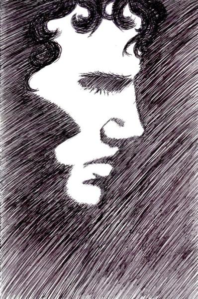 Waiting for Cumberbatch by pennswoods Ink sketch completed while waiting for Benedict to emerge from filming one night during...