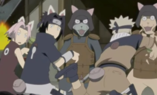 badnarutoscreencaps:original team kakashi goofing off