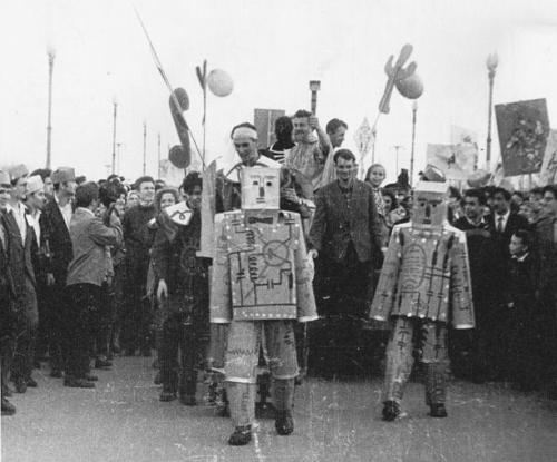 cyber cybernetics ussr moscow state university archimedes parade vintage photo vintage 1960s 60s
