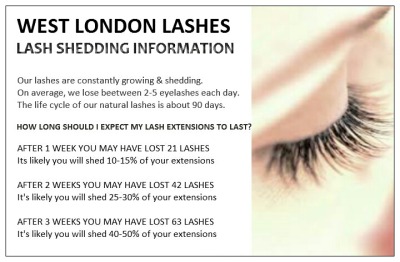 <p>West London Lashes information about eyelash growth and how long you can expect your individual extensions to last.<br/></p>