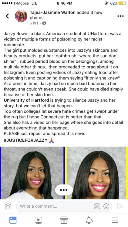 reverseracism:This is beyond disgusting. Jazzy Rowe could...