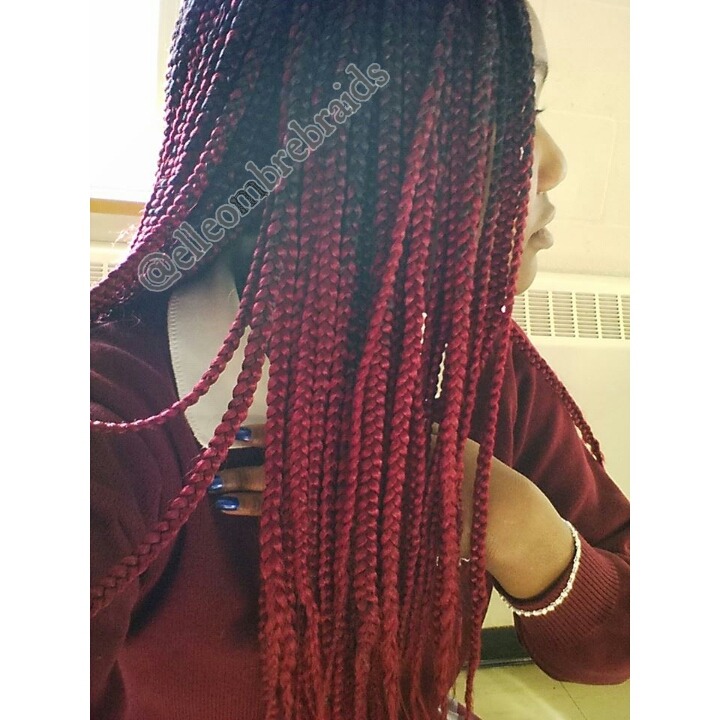 I Love Box Braids Black Burgundy Ombre Braids At