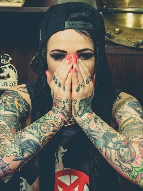 girl ink girl with ink inked girl inkgirl tattoo tattoos tattooed girl with tattoo swag sexy badass hat