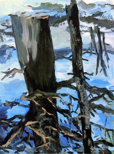 wetreesinart:Georg Baselitz (All. 1938- ), Der Wald auf dem...